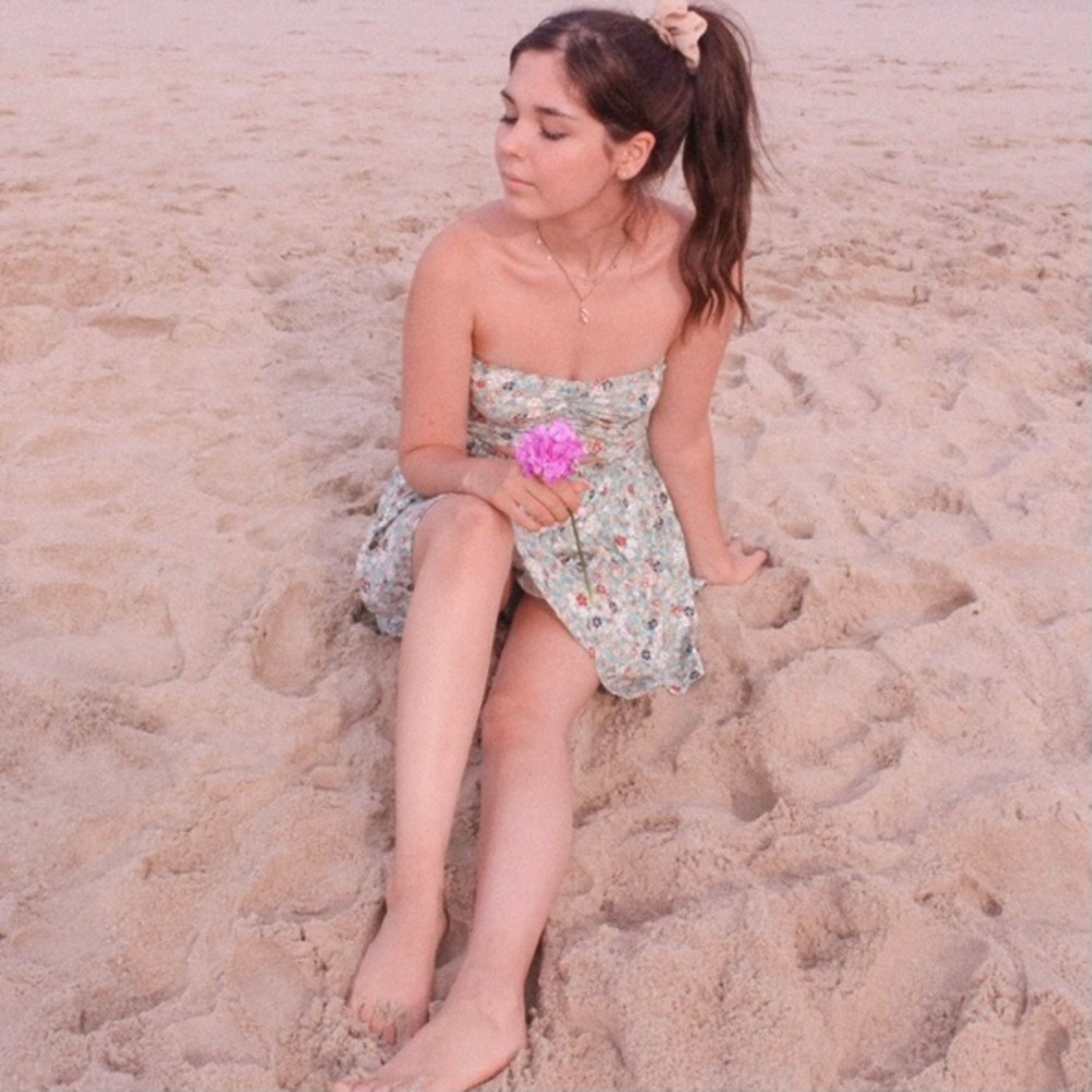 Green Boho Floral Romper